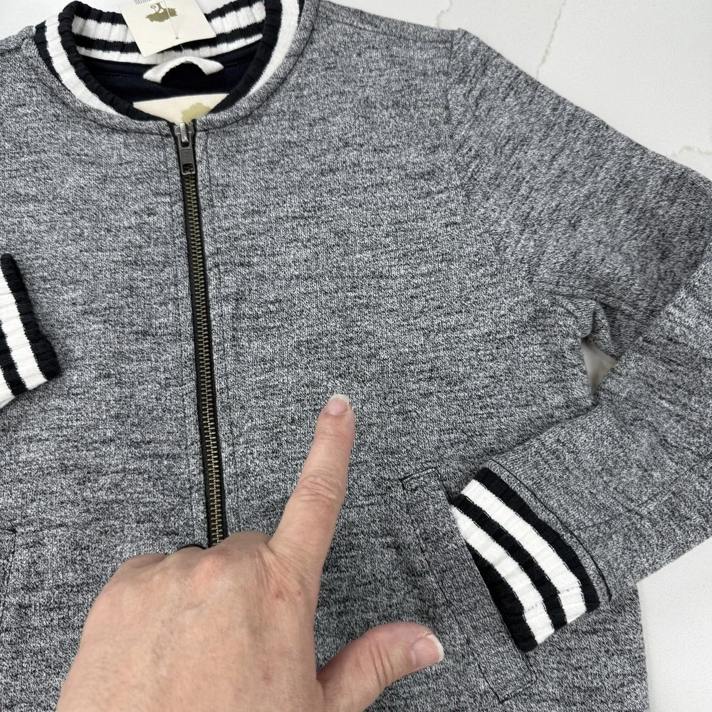 Tucker +‎ Tate Soft Knit Full Zip Jacket Boys 6 Gray Black White Back to School